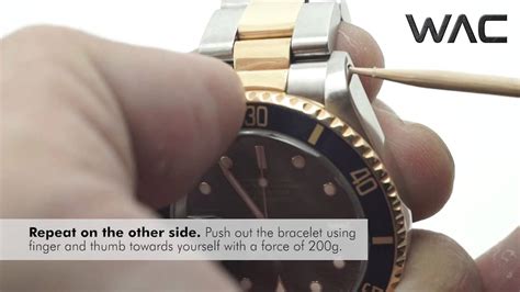 how to remove rolex clasp pin|Rolex bracelet removal.